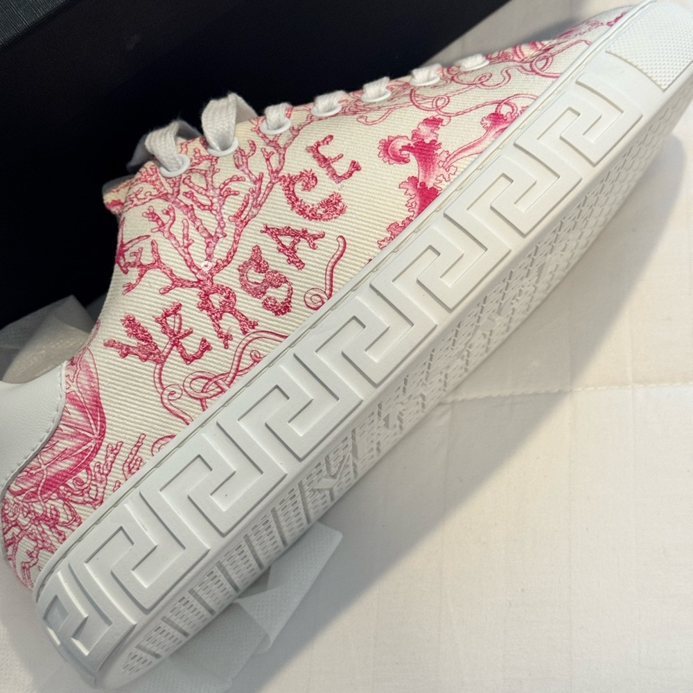 Versace White and Pink Sneakers - Picture 5 of 6